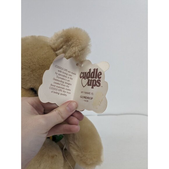 Vintage Wallace Berrie Cuddle Ups Brown Bear Gumdrop 1982 Stuffed Animal 13" - Picture 3 of 6